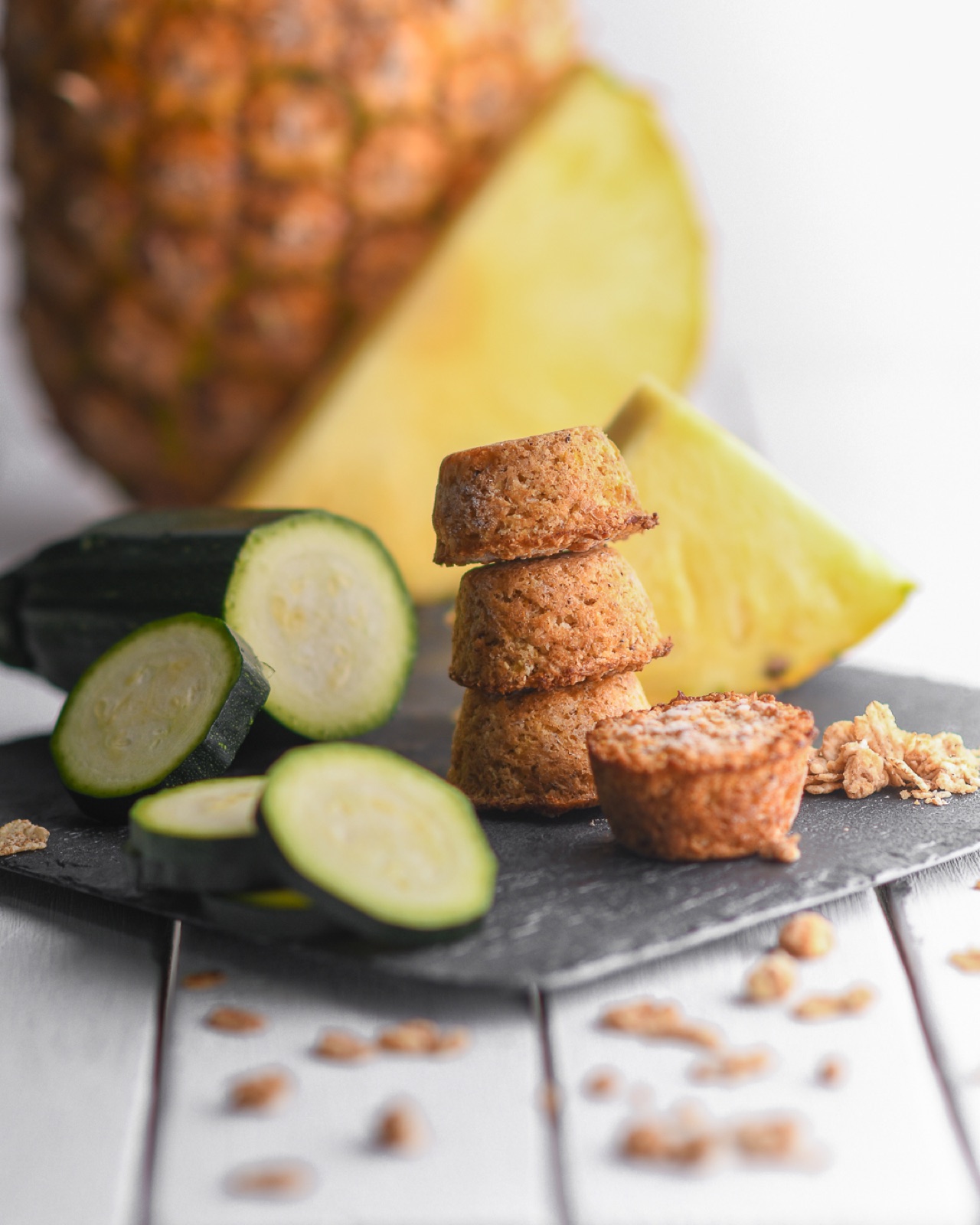 Muffin de Zucchini y Piña servido